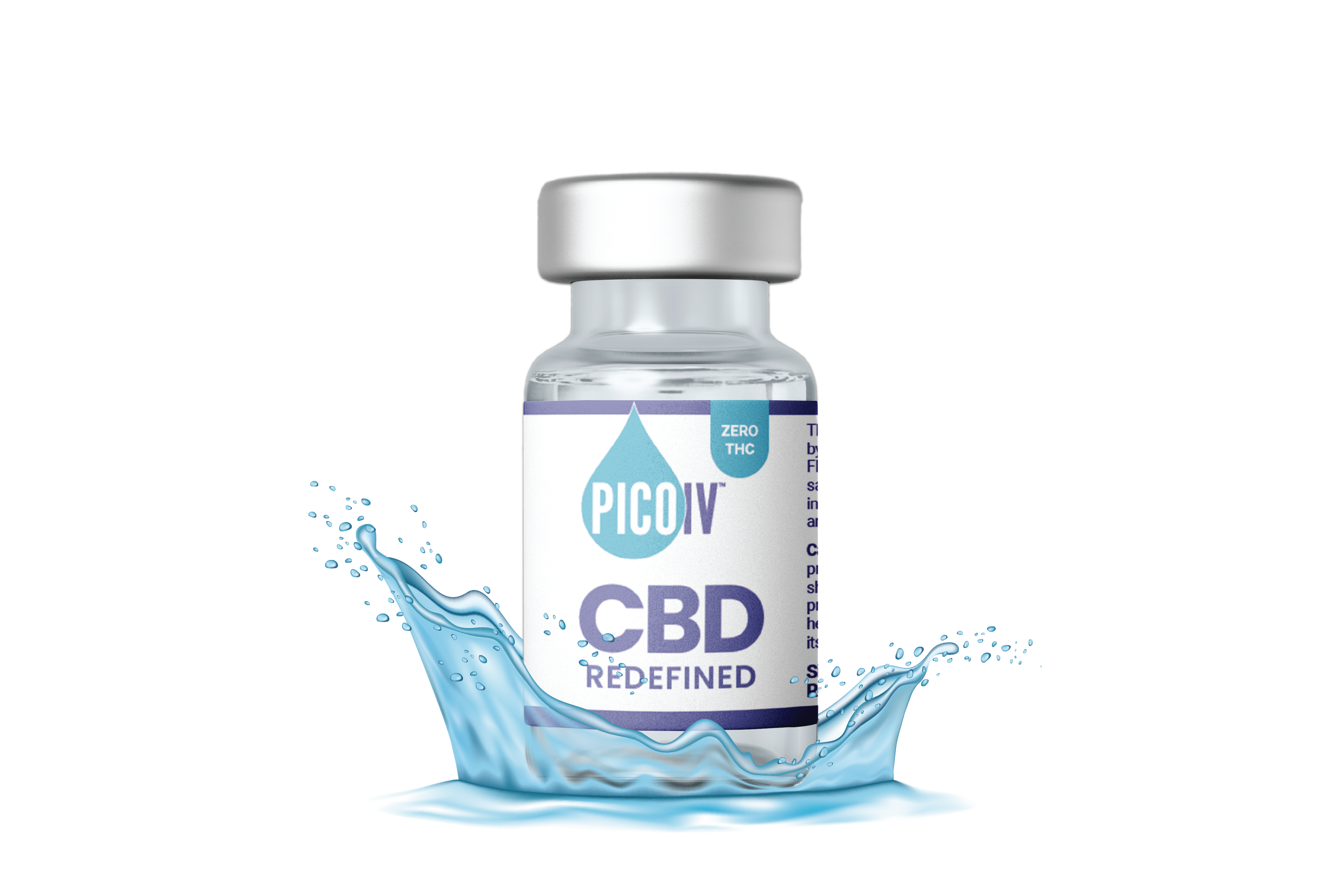 PICO IV CBD Redefined product with water splash